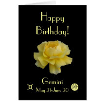 L'anniversaire de Gémeaux s'est levé Cartes De Vœux