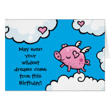 L'anniversaire de porc de vol rêve le modèle de ca