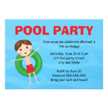 L'anniversaire de réception au bord de la piscine  invitations