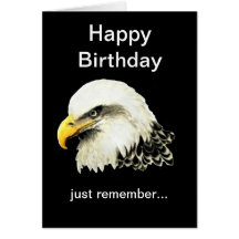 L'anniversaire drôle, chauve est bel Eagle chauve Cartes De Vœux