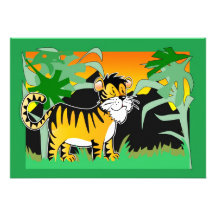 L'anniversaire Inviation des enfants avec le tigre Faire-part Personnalisables