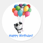 L'anniversaire monte en ballon l'ours panda autocollant