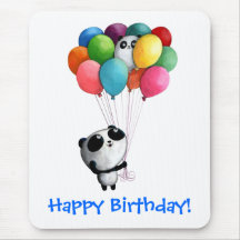L'anniversaire monte en ballon l'ours panda tapis de souris