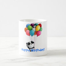L'anniversaire monte en ballon l'ours panda tasse à café