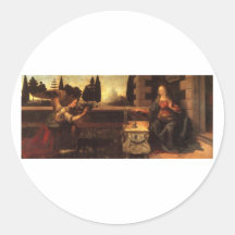 L'annonce par Leonardo da Vinci C. 1472-1475 Adhésif Rond