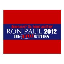L'anti Président 2012 de Ron Paul Uninsured Die De Cartes Postales