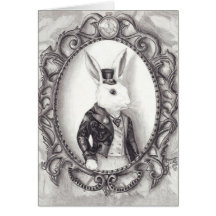Lapin blanc - carte pour notes
