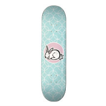 Lapin blanc ; Cercles de bleus layette Planches À Roulettes Customisées