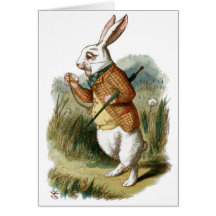 Lapin blanc d'Alice au pays des merveilles Carte De Vœux