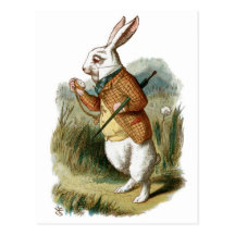 Lapin blanc d'Alice au pays des merveilles Cartes Postales