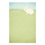 Lapin blanc lunatique papier à lettre personnalisé