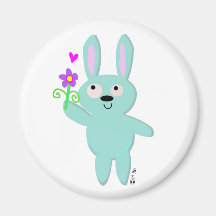 Lapin bleu magique magnets