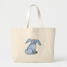 Lapin bleu maladroit sacs de toile