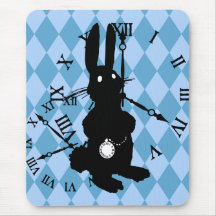 Lapin d'Alice en retard Tapis De Souris