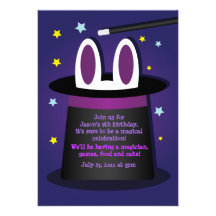 Lapin dans des invitations d'un spectacle de magie