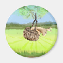 lapin dans l'oscillation de panier aimants pour réfrigérateur