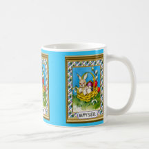 Lapin dans un panier tasse
