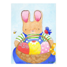 Lapin de garçon de panier de Pâques Invitation Personnalisée