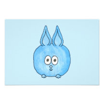 Lapin de lapin bleu mignon invitations