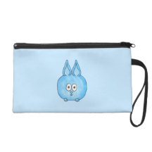 Lapin de lapin bleu mignon sacs à main avec dragonne