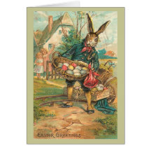 Lapin de Pâques avec des oeufs pour des enfants Carte
