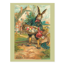 Lapin de Pâques avec des oeufs pour des enfants Cartes Postales