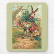 Lapin de Pâques avec des oeufs pour des enfants Tapis De Souris
