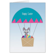 Lapin de Pâques dans la carte chaude de ballon à a