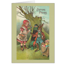 Lapin de Pâques de Français avec le tuyau Carte De Vœux