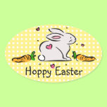 Lapin de Pâques de houblon avec des carottes autocollants