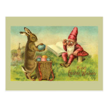 Lapin de Pâques et cru de gnome Cartes Postales