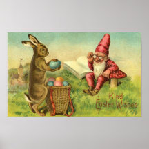 Lapin de Pâques et cru de gnome Posters