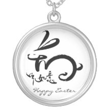 Lapin de Pâques heureux Colliers Personnalisés