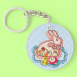 Lapin de Pâques mignon personnalisé porte-clés