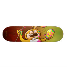 Lapin de Pâques peignant un oeuf Skateboards Personnalisés