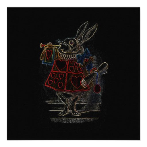 Lapin en invitation de ~ du pays des merveilles d'