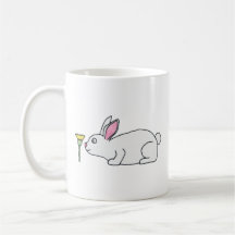 Lapin et fleur blancs tasse à café