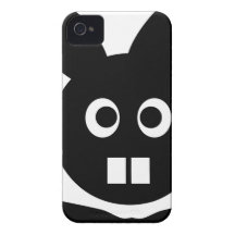 lapin futé noir avec l'icône de dents coque iPhone 4