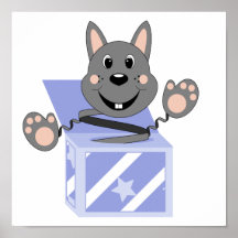 Lapin Kasper de Skrunchkin dans la boîte bleue Affiches