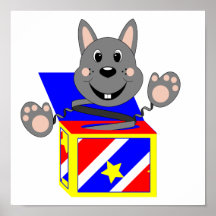 Lapin Kasper de Skrunchkin dans la boîte colorée Poster