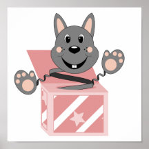 Lapin Kasper de Skrunchkin dans la boîte rose Posters