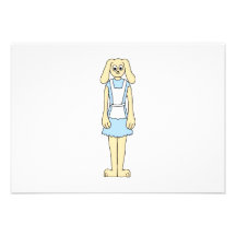 Lapin mignon dans une robe bleue cartons d'invitation