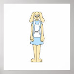 Lapin mignon dans une robe bleue poster