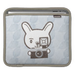 Lapin mignon de photographe (motif de feuille) housses ipad