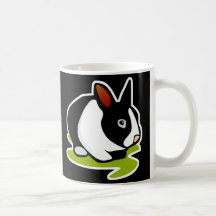 lapin noir et blanc tasse à café