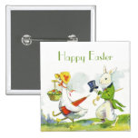 Lapin Pin-Habillé par Pâques heureux vintage, cana Badge