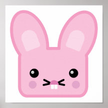 lapin rose de kawaii posters