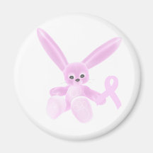 Lapin rose de ruban aimant pour réfrigérateur