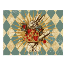 Lapin vintage de blanc d'Alice Cartes Postales