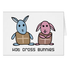 Lapins croisés chauds cartes de vœux